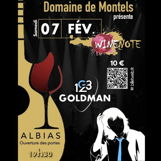 Affiche WINENOTE GOLDMAN février 2026 au Domaine de Montels