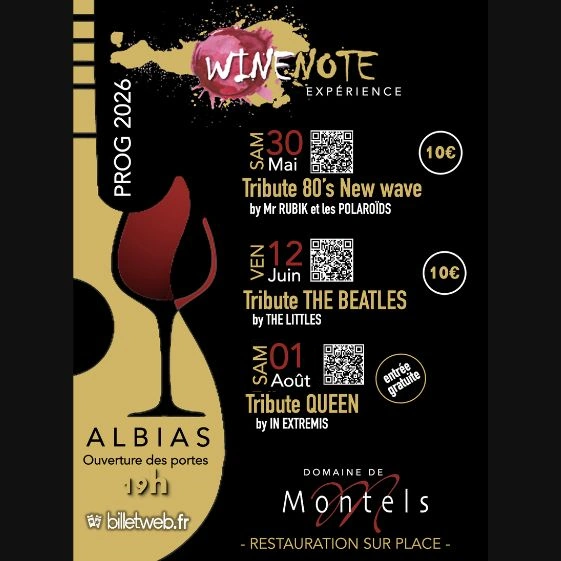 affiche du programme printemps des winenote au Domaine de Montels des Vignobles Romain