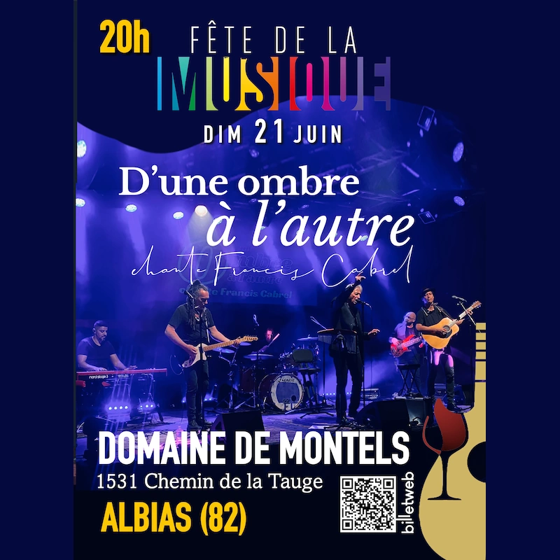 Affiche de la Fête de la Musique au Domaine de Montels site vignoblesromain_com
